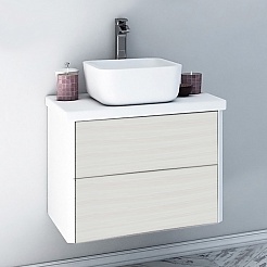 Акватон Тумба с раковиной Брук 60 с 2 ящиками дуб латте – фотография-1